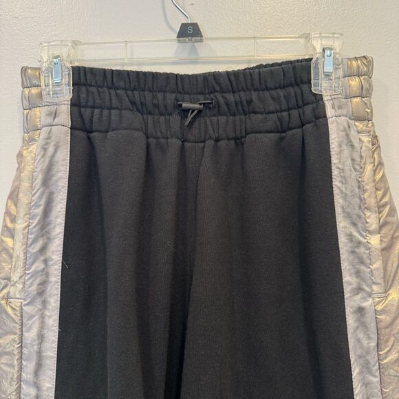 Free People End Zone Pant Wide Leg Sweatpants Metallic Track Stripe Women sz XS - Picture 2 of 13